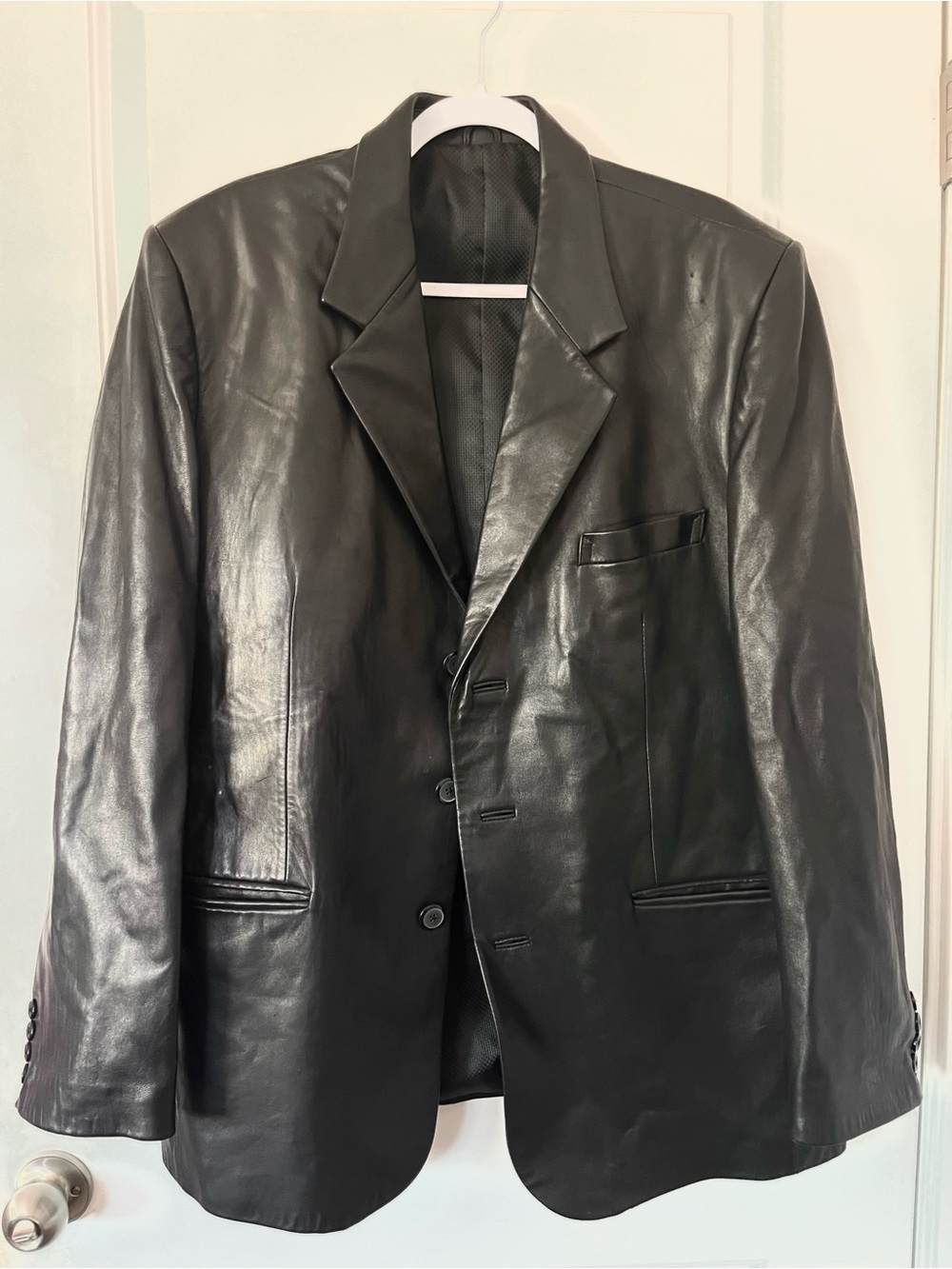 Rosleen Genuine Leather Black Blazer Jacket